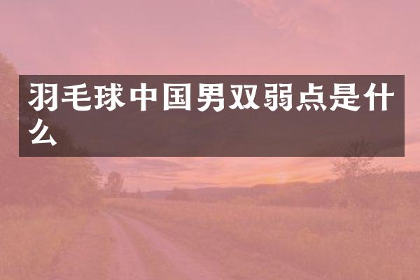 羽毛球中国男双弱点是什么