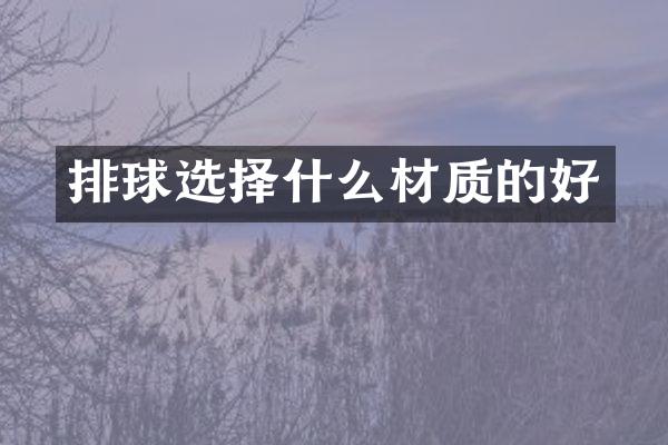 排球选择什么材质的好