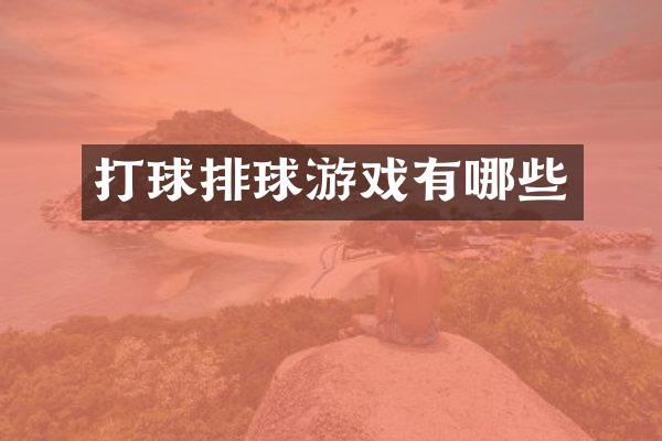 打球排球游戏有哪些