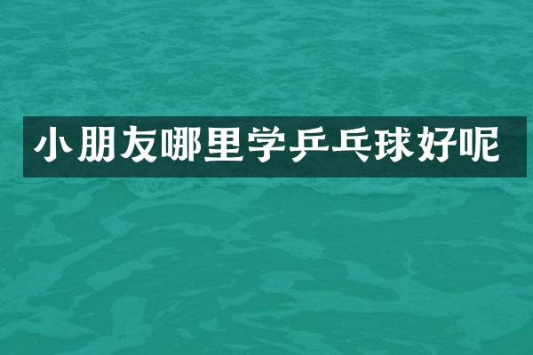 小朋友哪里学乒乓球好呢