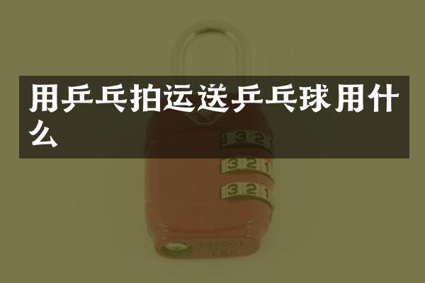 用乒乓拍运送乒乓球用什么