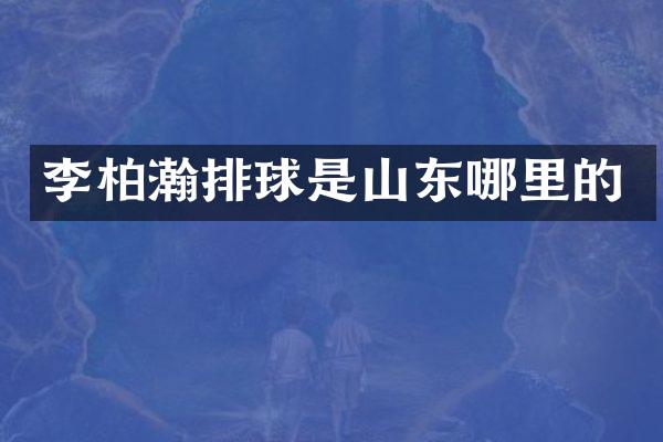 李柏瀚排球是山东哪里的