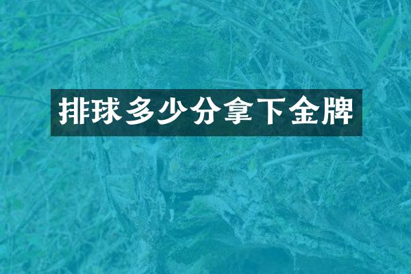 排球多少分拿下金牌