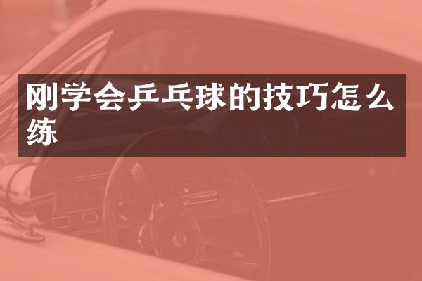 刚学会乒乓球的技巧怎么练