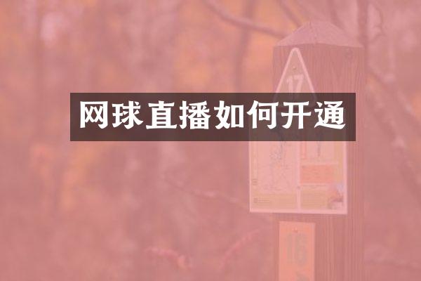 网球直播如何开通