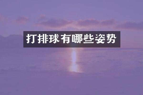 打排球有哪些姿势