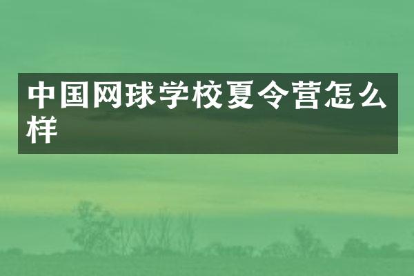 中国网球学校夏令营怎么样