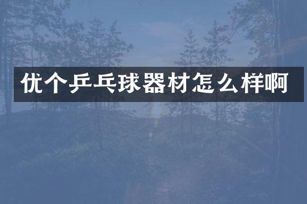 优个乒乓球器材怎么样啊
