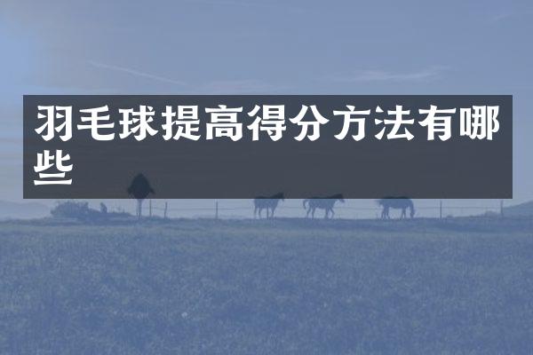 羽毛球提高得分方法有哪些