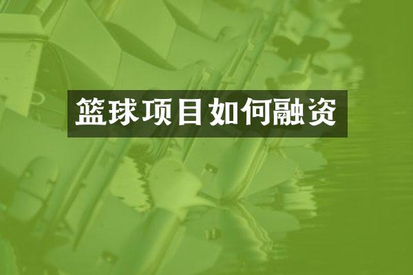 篮球项目如何融资
