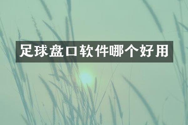 足球盘口软件哪个好用