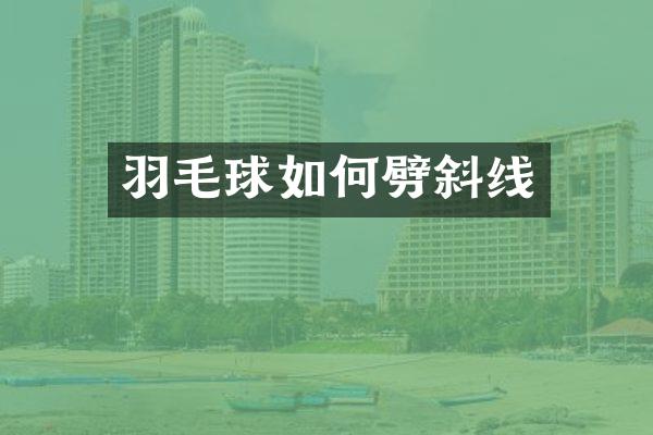 羽毛球如何劈斜线