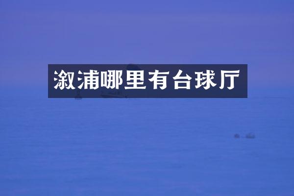 溆浦哪里有台球厅