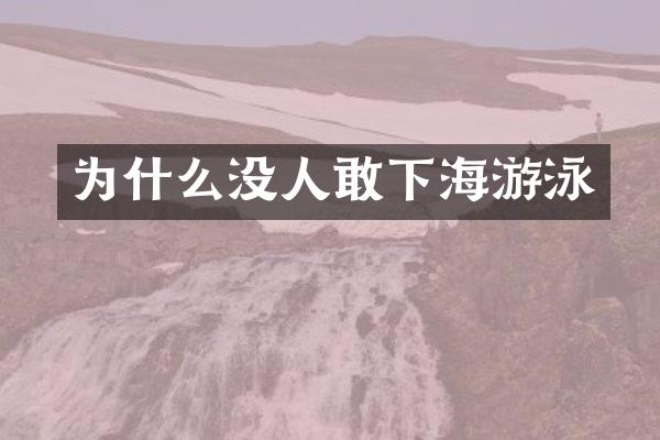 为什么没人敢下海游泳