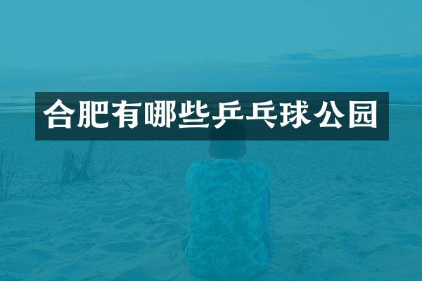 合肥有哪些乒乓球公园