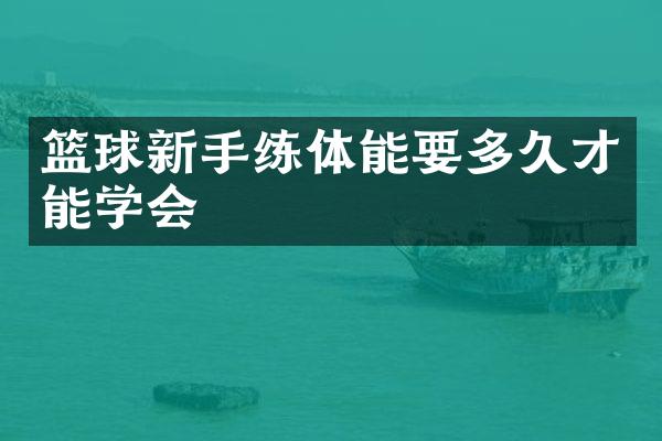 篮球新手练体能要多久才能学会