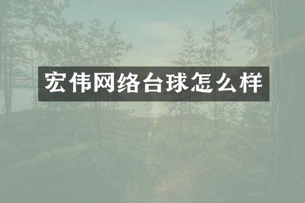 宏伟网络台球怎么样
