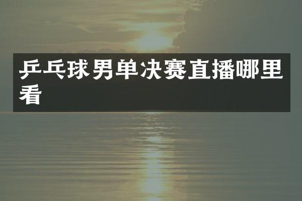 乒乓球男单决赛直播哪里看