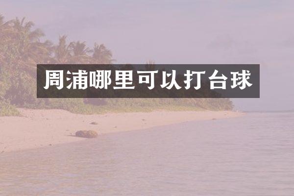 周浦哪里可以打台球