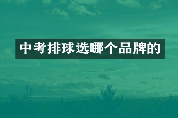 中考排球选哪个品牌的