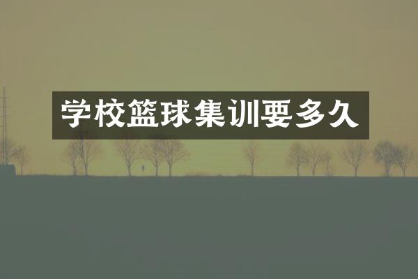 学校篮球集训要多久