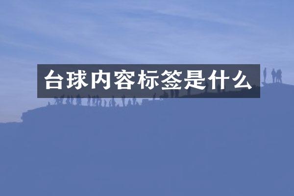 台球内容标签是什么