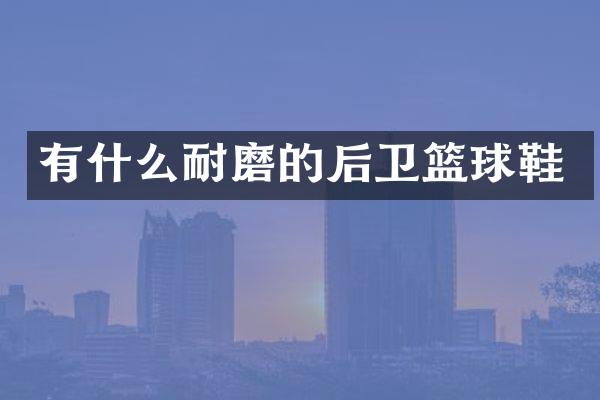 有什么耐磨的后卫篮球鞋