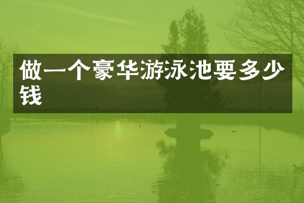 做一个豪华游泳池要多少钱