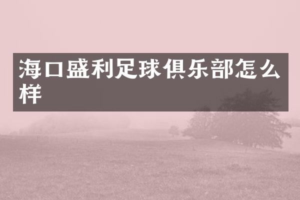 海口盛利足球俱乐部怎么样