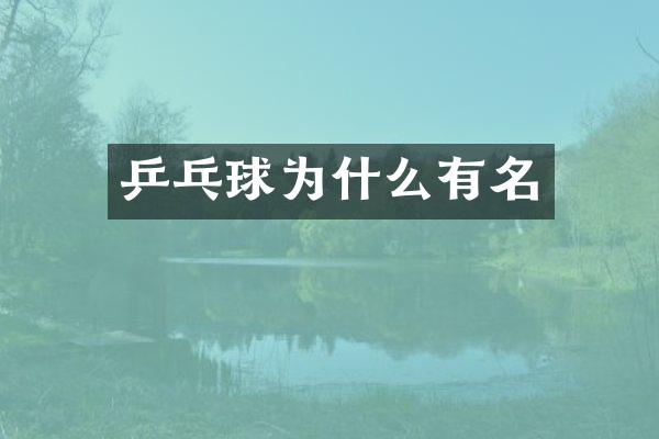 乒乓球为什么有名