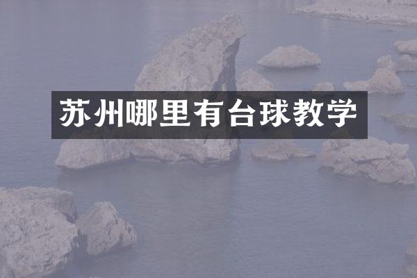 苏州哪里有台球教学