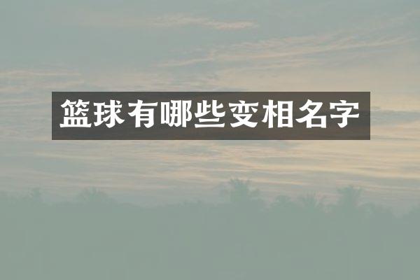 篮球有哪些变相名字