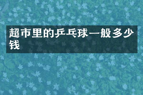超市里的乒乓球一般多少钱
