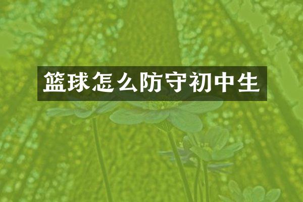 篮球怎么防守初中生