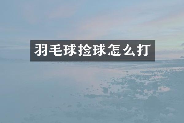 羽毛球捡球怎么打