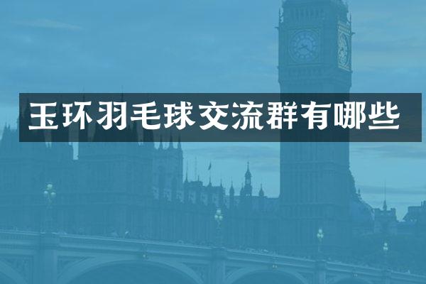 玉环羽毛球交流群有哪些