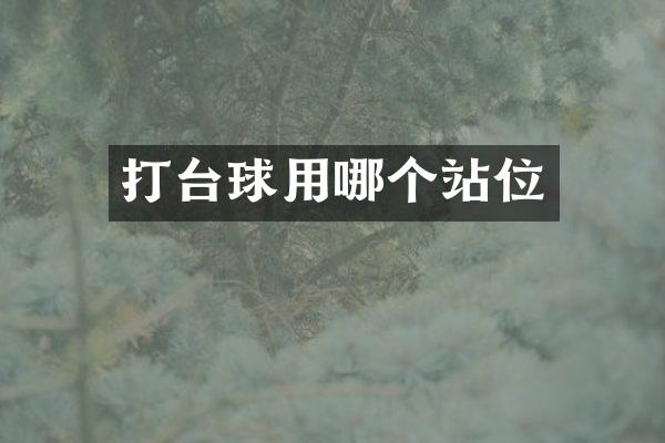 打台球用哪个站位
