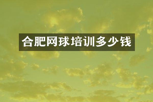 合肥网球培训多少钱