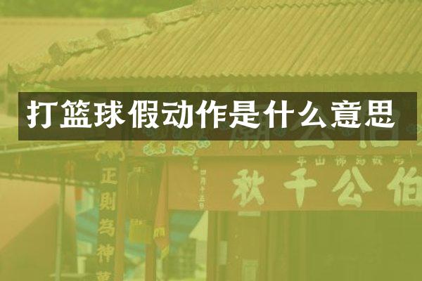 打篮球假动作是什么意思
