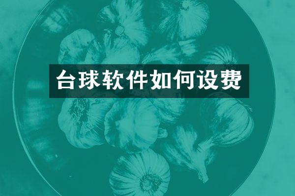 台球软件如何设费