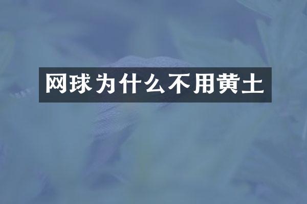 网球为什么不用黄土