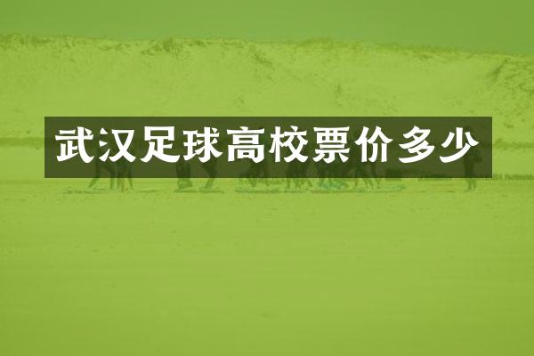 武汉足球高校票价多少