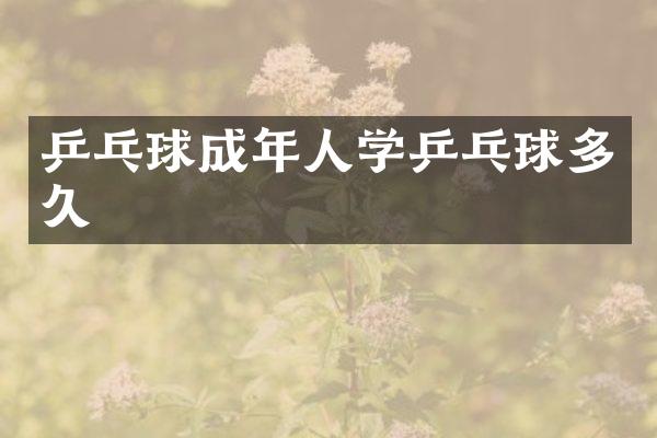 乒乓球成年人学乒乓球多久