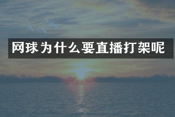 网球为什么要直播打架呢