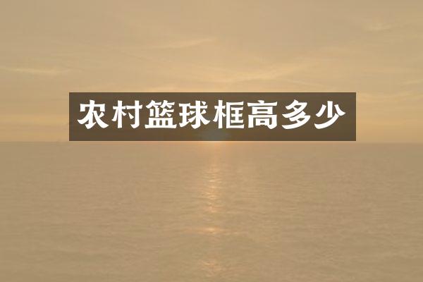 农村篮球框高多少