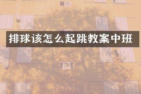排球该怎么起跳教案中班