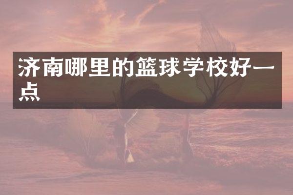 济南哪里的篮球学校好一点