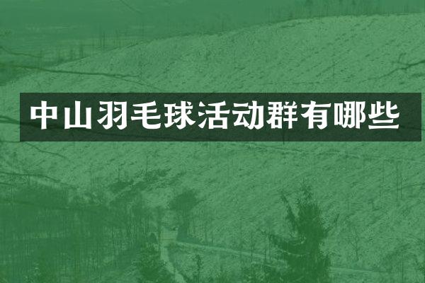 中山羽毛球活动群有哪些