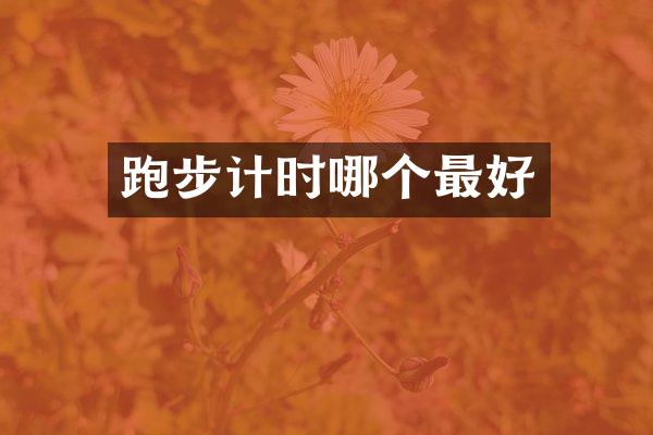 跑步计时哪个最好