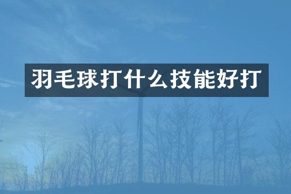 羽毛球打什么技能好打